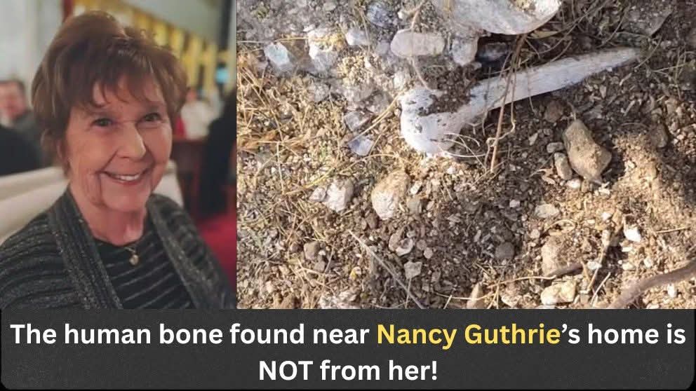 Human Bone Found Near Nancy Guthrie’s Home Not Connected to Her, Tucson Police Department Confirms; University of Arizona Anthropology Department Assists Analysis of Prehistoric Remains.